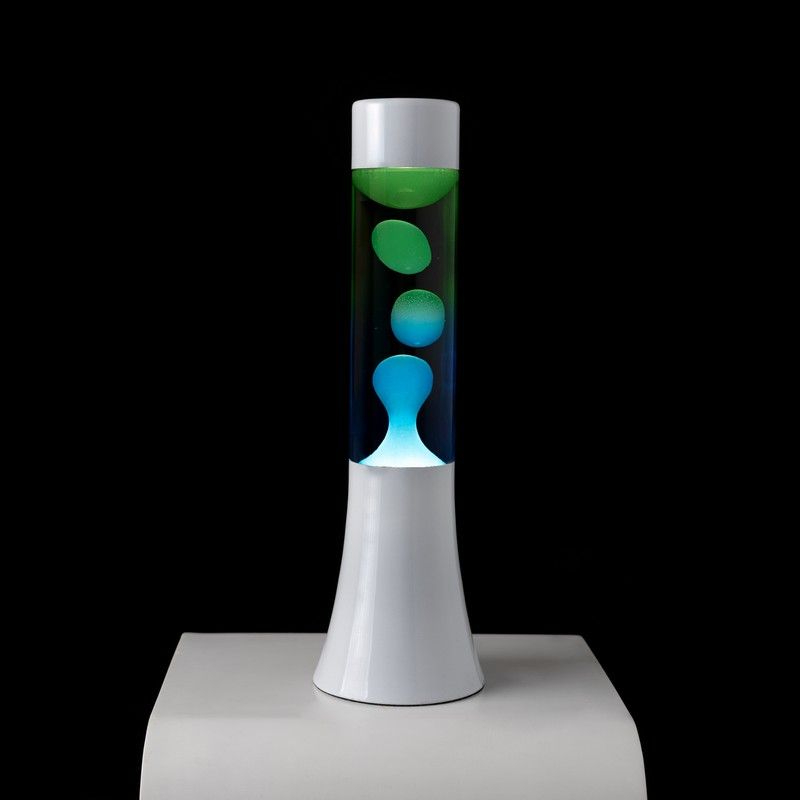 Fisura Design Lavalamp met Blauwe & Groene Lava - Zilver